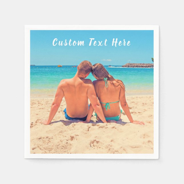 Your Favourite Photo Napkins with Custom Text Name (Front)