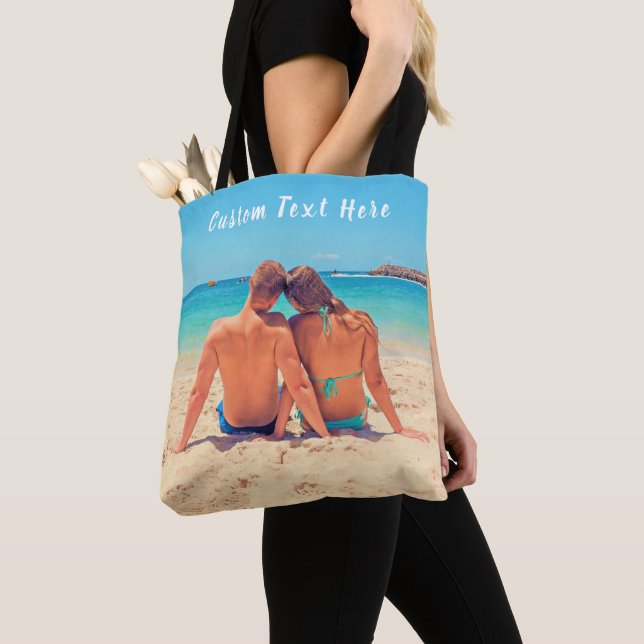 Your Favourite Photo Tote Bag with Custom Text (Close Up)