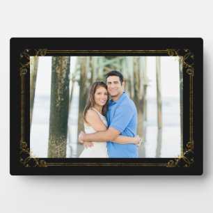 Your Favourite Photo with Thin Gold Frame on Black