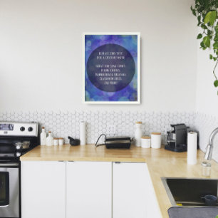 Your Favourite Quote Bright Blue Grunge Bubbles Poster