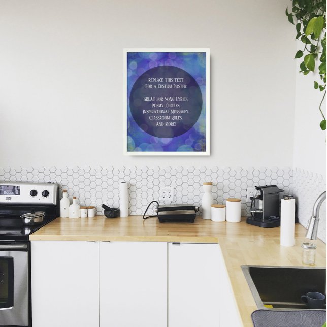 Your Favourite Quote Bright Blue Grunge Bubbles Poster (Creator Uploaded)