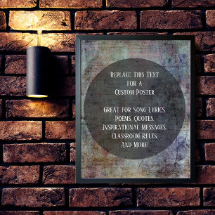 Your Favourite Quote Dark Colourful Grunge on Circ Poster