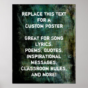 Your Favourite Quote Dark Intense Grunge Texture Poster