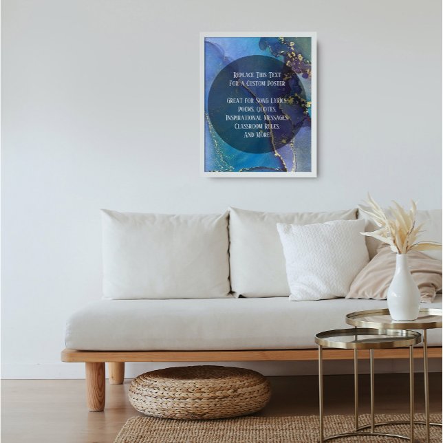 Your Favourite Quote Over Abstract Alcohol Ink Poster (Creator Uploaded)