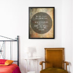 Your Favourite Quote Over Rust & Brown Grunge Poster<br><div class="desc">The background is covered with a scratched, distressed, vintage grunge graphic in shades of brown rust orange. You are welcome to replace my piece of digital art with your own, or even with a photo you love! Over that, a large translucent black circle helps your text to pop while letting...</div>