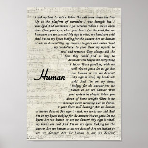 Your favourite song lyrics and music made into wal poster