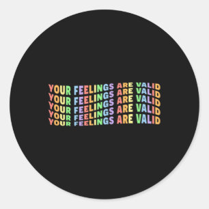 Your Feelings Are Valid Mental Health Pastel Pride Classic Round Sticker