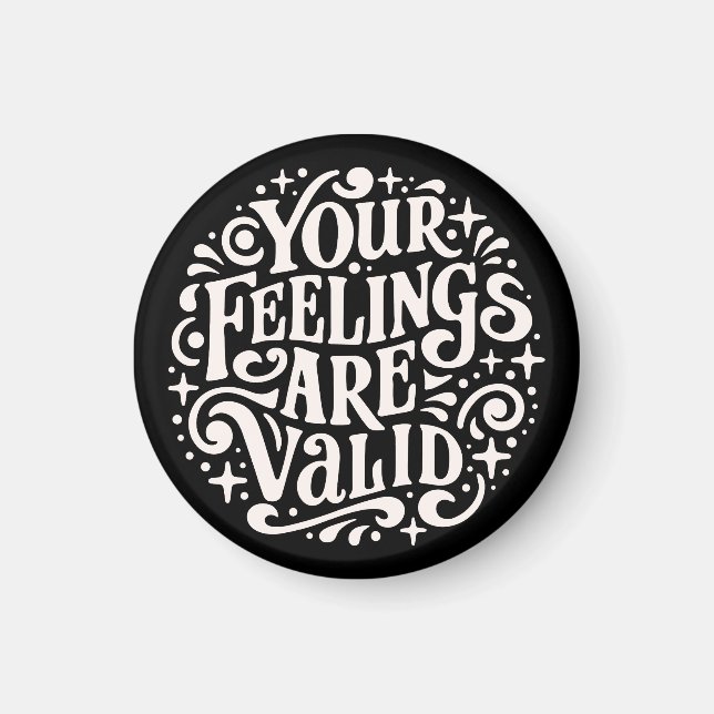 Your feelings are valid mental health support magnet (Front)