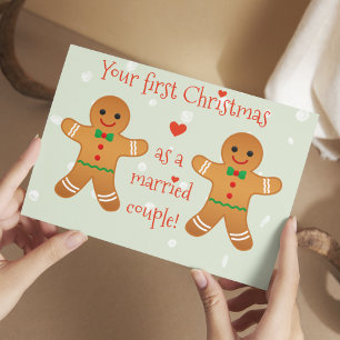 Your First Christmas as Mum & Dad  Gingerbread Men Postcard