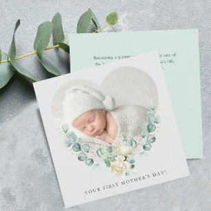 Your First Floral Photo Mother's Day Flat Card