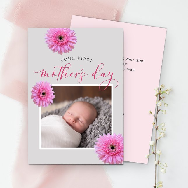 Your First Mother's Day Daisy Photo  Flat Card (Creator Uploaded)