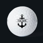Your First Name Funny Navy Blue Anchor Monogram  Golf Balls<br><div class="desc">Your Name Funny Cool Navy Blue Anchor Monogram</div>