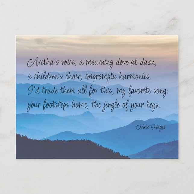 Your Footsteps Home Love Poem Postcard (Front)