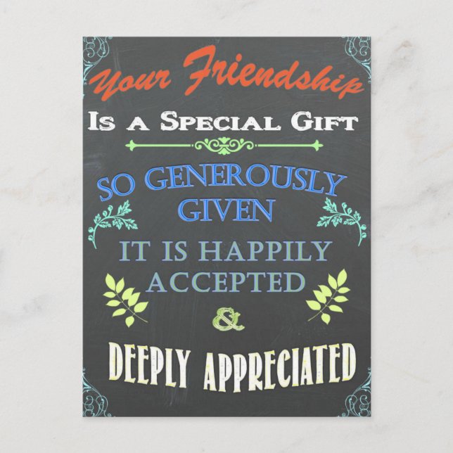 Your Friendship Chalkboard Card (Front)