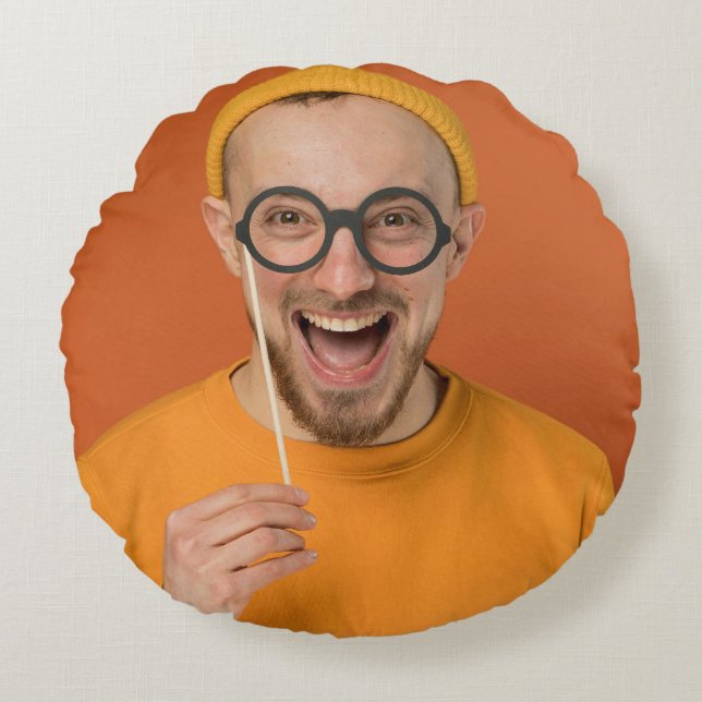 Your Funny Photo Selfie Upload  Round Cushion (Front)
