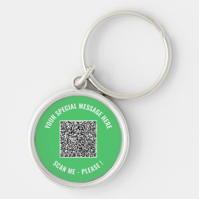 Your Funny QR Code Keychain Gift with Custom Text (Front)