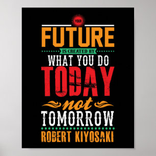 Your future is created by what you do today poster