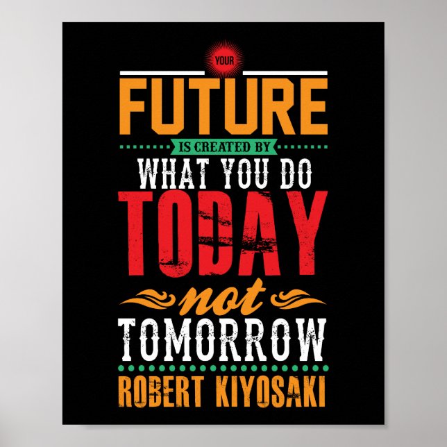 Your future is created by what you do today poster (Front)