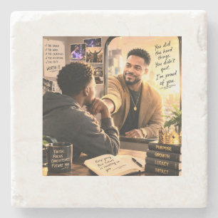 Your Future Self is Proud of You Stone Coaster