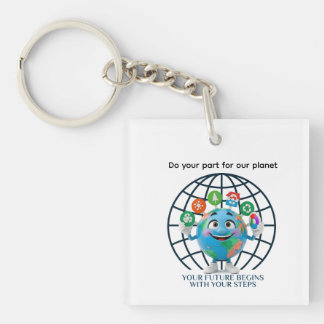 Your Future Your Steps Earth Day Sustainability Key Ring