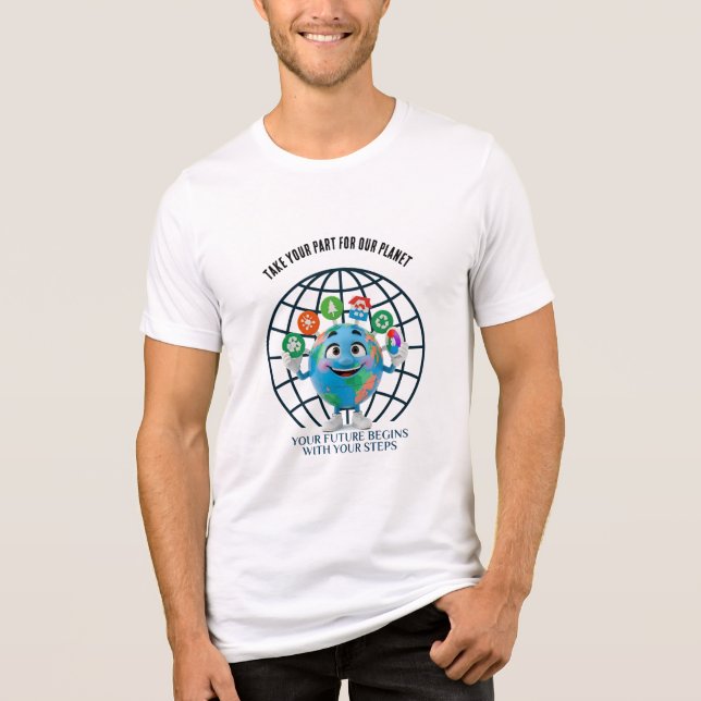 Your Future Your Steps Earth Day Sustainability Tri-Blend Shirt (Front)