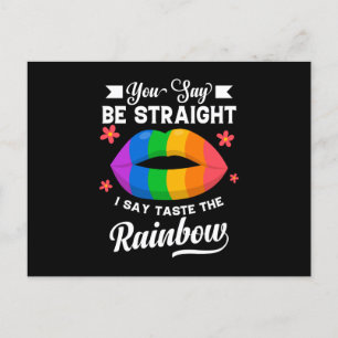 Your Gay Be Straight I Say Taste The Rainbow Postcard