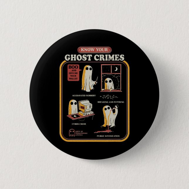 Your Ghost Crimes Funny Halloween  6 Cm Round Badge (Front)