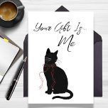 Your Gift Is Me Funny Minimalist Cat Birthday Card<br><div class="desc">A playful and minimalist birthday card featuring a black cat silhouette tied with a small ribbon and the humorous message: “Your Gift Is… Me.” Perfect for cat lovers and anyone who appreciates a little sarcastic feline humor. The clean design and modern typography give this card a timeless stationery feel while...</div>