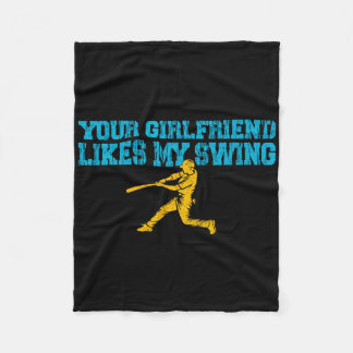 Your Girlfriend Likes My Swing Vintage Funny Byseb Fleece Blanket