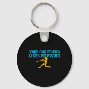 Your Girlfriend Likes My Swing Vintage Funny Byseb Key Ring