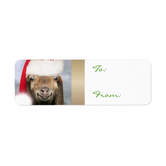 YOUR GOAT PHOTO Goat Christmas Gift Tag (Front)