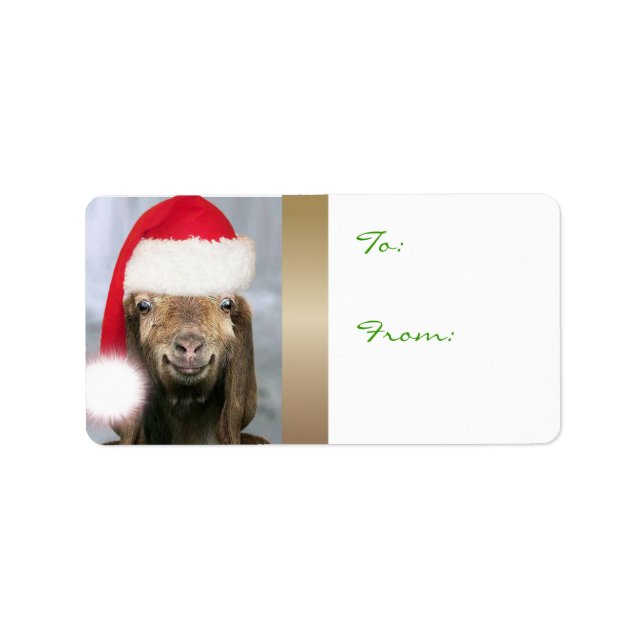 YOUR GOAT PHOTO Goat Christmas Gift Tag (Front)