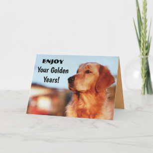 Your Golden Years Retirement Wish Golden Retriever Card