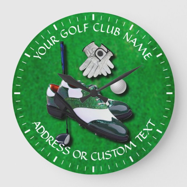 Your Golfer Golf Club Name Golf Club Owner Large Clock (Front)