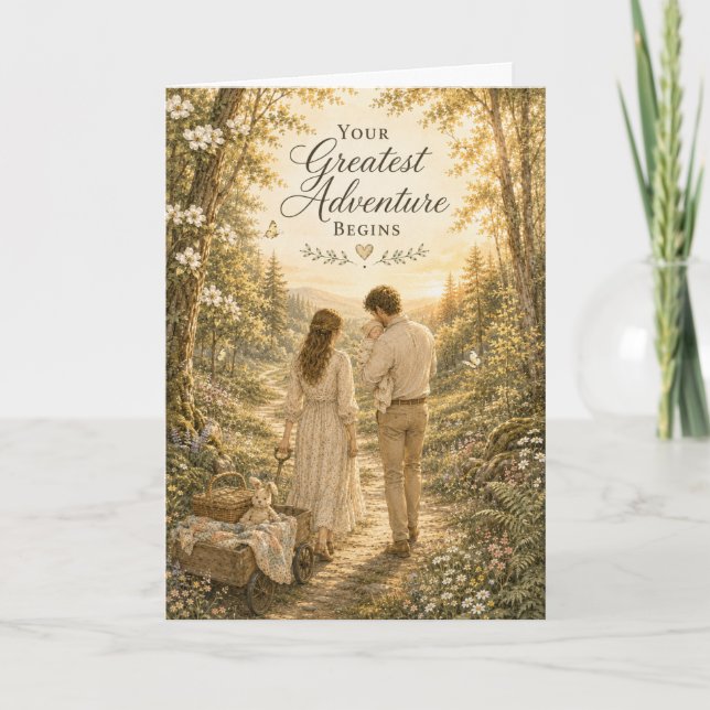 Your Greatest Adventure Begins New Baby Card (Front)