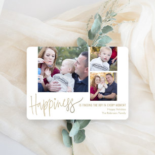 Your Happiness 3 Photos Holiday Photo Cards