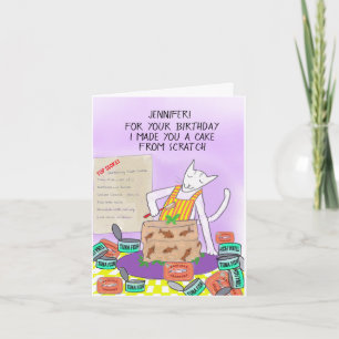 Your Happy Birthday from the Cat Personalised  Card