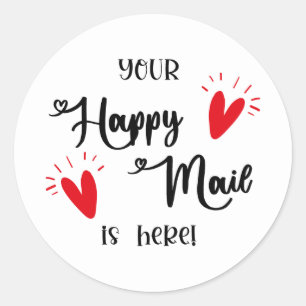 Your Happy Mail Is Here Sticker Snail Mail Round