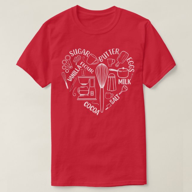 Your Heart Beats For Baking Back Motifs  T-Shirt (Design Front)