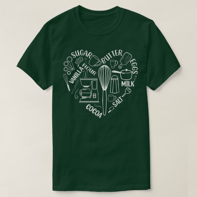 Your Heart Beats For Baking Back Motifs  T-Shirt (Design Front)