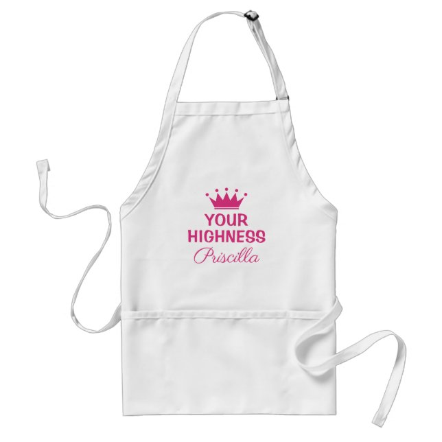 Your Highness funny pink princess crown kitchen Ad Standard Apron (Front)