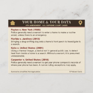 Your Home & Your Data Card – 4th Amendment Cases
