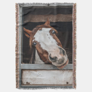 Your Horse Photo Pony Custom Equestrian Gift Throw Blanket