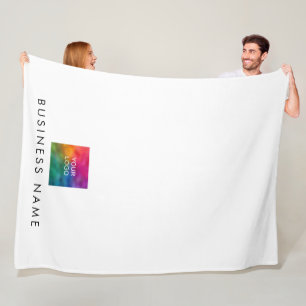 Your Hotel Business Logo Here Stylish Simple Fleece Blanket