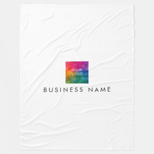 Your Hotel Company Logo Here Custom Stylish Simple Fleece Blanket