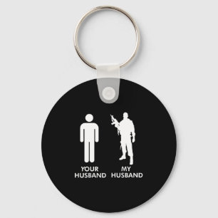 Your husband vs my husband army wife key ring