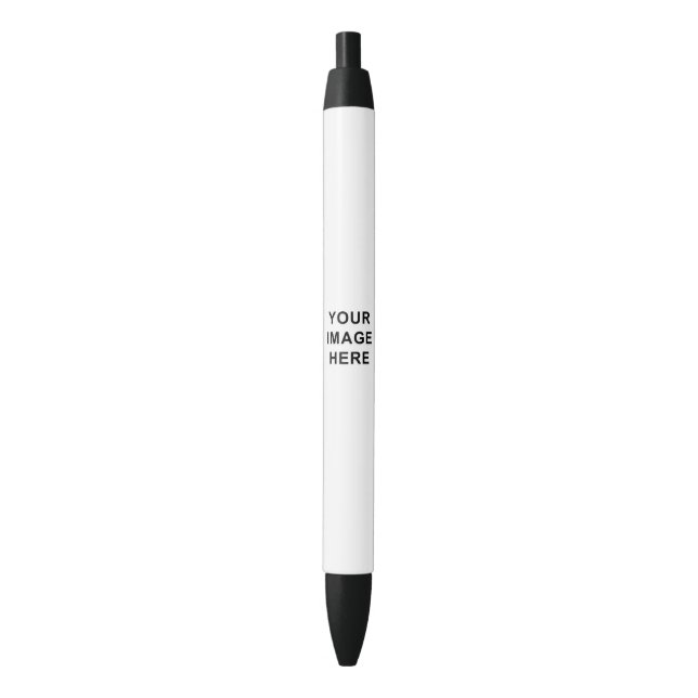 Your Image and Text Here Custom Blank Template Black Ink Pen (Front Vertical)