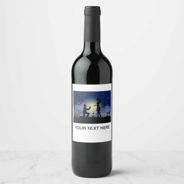 Your Image and Text Wine Bottle Label (Front)