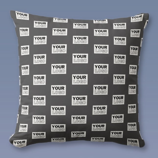 Your Image Design or Business Logo Tiled | Grey Cushion (Creator Uploaded)