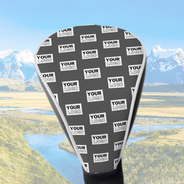Your Image Design or Business Logo Tiled | Grey Golf Head Cover (Creator Uploaded)